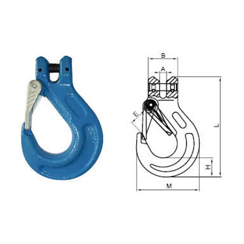 خطاف حبال G100 Clevis مع مزلاج مصبوب